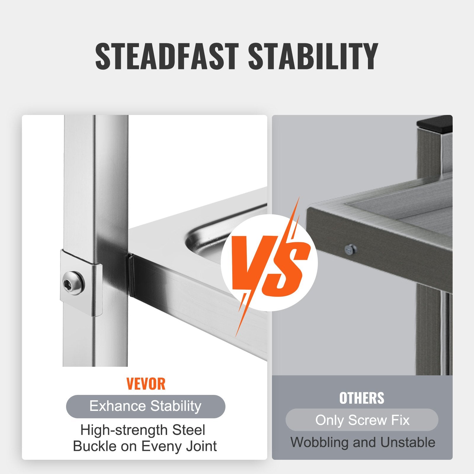 VEVOR Stainless Steel Cart, 3 Layers Lab Utility Cart 181 kg Weight Capacity, Medical Cart with Lockable V952-SYSSTCFB20134R3PNV0