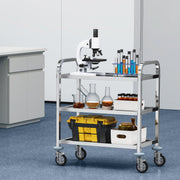 VEVOR Stainless Steel Cart, 3 Layers Lab Utility Cart 181 kg Weight Capacity, Medical Cart with Lockable V952-SYSSTCFB20134R3PNV0