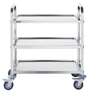 VEVOR Stainless Steel Cart, 3 Layers Lab Utility Cart 181 kg Weight Capacity, Medical Cart with Lockable V952-SYSSTCFB20134R3PNV0