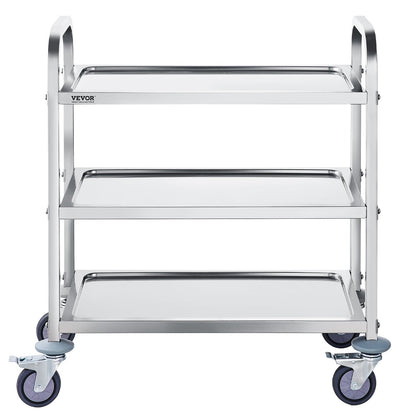 VEVOR Stainless Steel Cart, 3 Layers Lab Utility Cart 181 kg Weight Capacity, Medical Cart with Lockable V952-SYSSTCFB20134R3PNV0