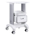 2 Tiers Lab Carts Mobile Medical Cart with 1 Drawer & 1 Top Tray White V952-SYSTCECKFBS42J1Z1V0