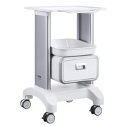 2 Tiers Lab Carts Mobile Medical Cart with 1 Drawer & 1 Top Tray White V952-SYSTCECKFBS42J1Z1V0