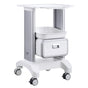 2 Tiers Lab Carts Mobile Medical Cart with 1 Drawer & 1 Top Tray White V952-SYSTCECKFBS42J1Z1V0