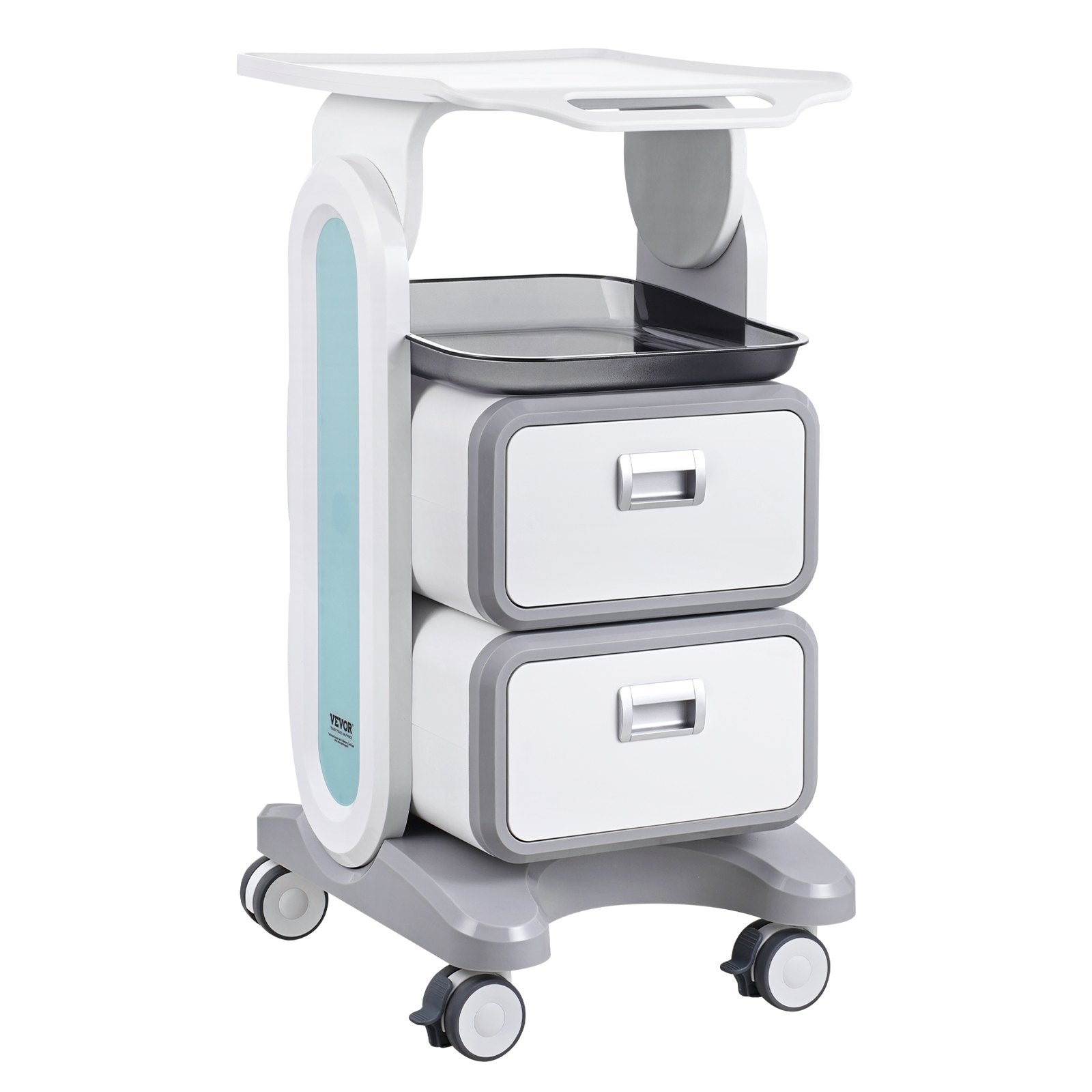 3 Tiers Lab Carts, Lab Utility Cart with 2 Drawers & 1 Top Tray, Mobile Medical Cart with ABS Material, Lab V952-SYSTCECKFBS498TJSV0