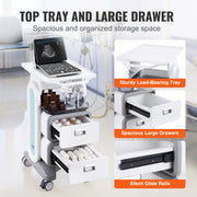 3 Tiers Lab Carts, Lab Utility Cart with 2 Drawers & 1 Top Tray, Mobile Medical Cart with ABS Material, Lab V952-SYSTCECKFBS498TJSV0