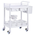 2 Tiers Lab Carts, Lab Utility Cart with 2 Trays, 2 Drawers & 4 Silent Wheels, Mobile Medical Cart with PP V952-SYSTCECKFBS4Q6WT7V0