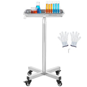 Mayo Stand, Stainless Steel Mayo Tray, Load Capacity up to 35 lbs, Adjustable Height 25.2"-39.8", Medical V952-SYSTCECKFS411UNA4V0