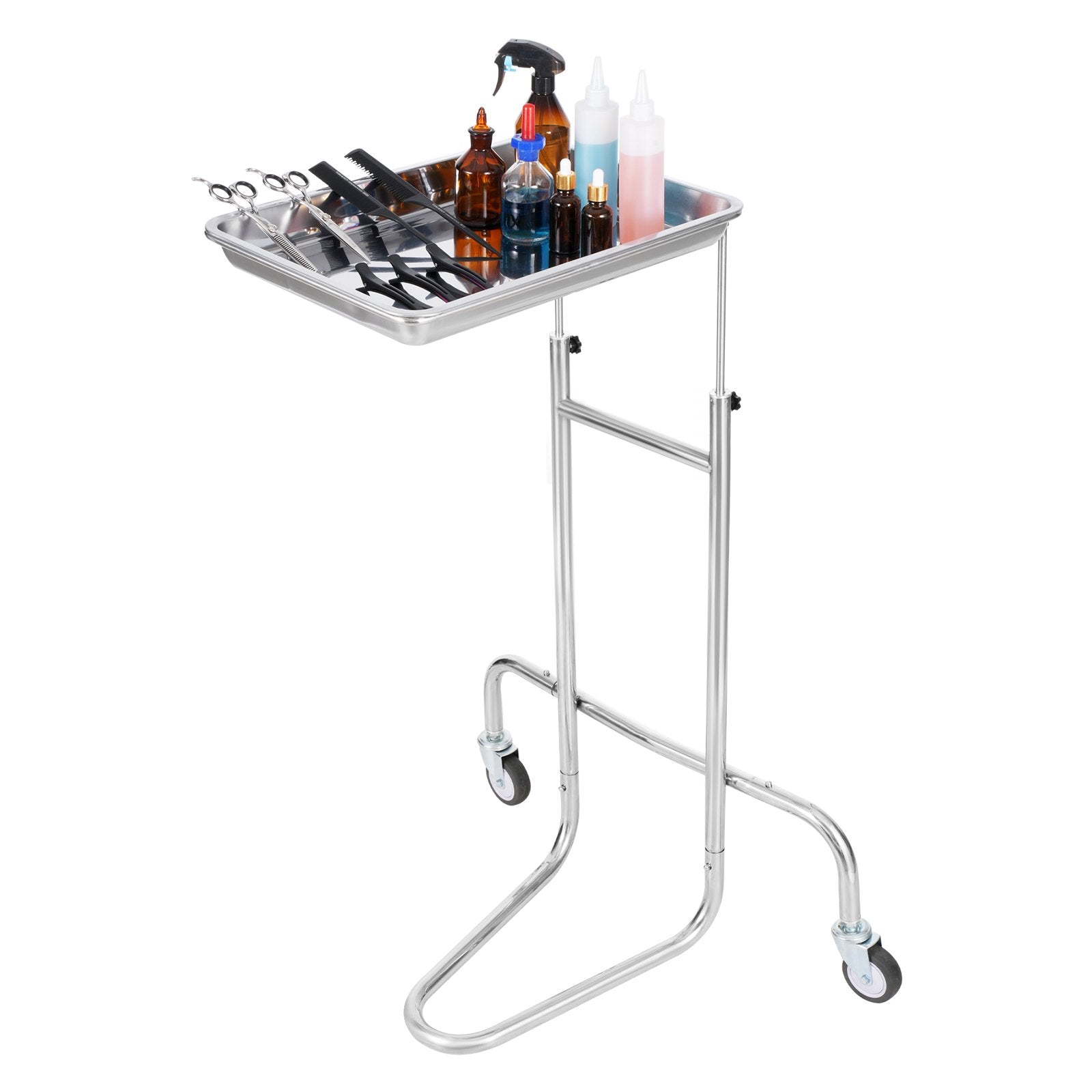 Stainless Steel Lab Cart with Single Tray & 2 Silent Wheels for Lab Clinic V952-SYSTCECKFSS2HAV26V0