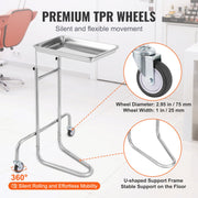 Stainless Steel Lab Cart with Single Tray & 2 Silent Wheels for Lab Clinic V952-SYSTCECKFSS2HAV26V0