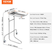 Stainless Steel Lab Cart with Single Tray & 2 Silent Wheels for Lab Clinic V952-SYSTCECKFSS2HAV26V0