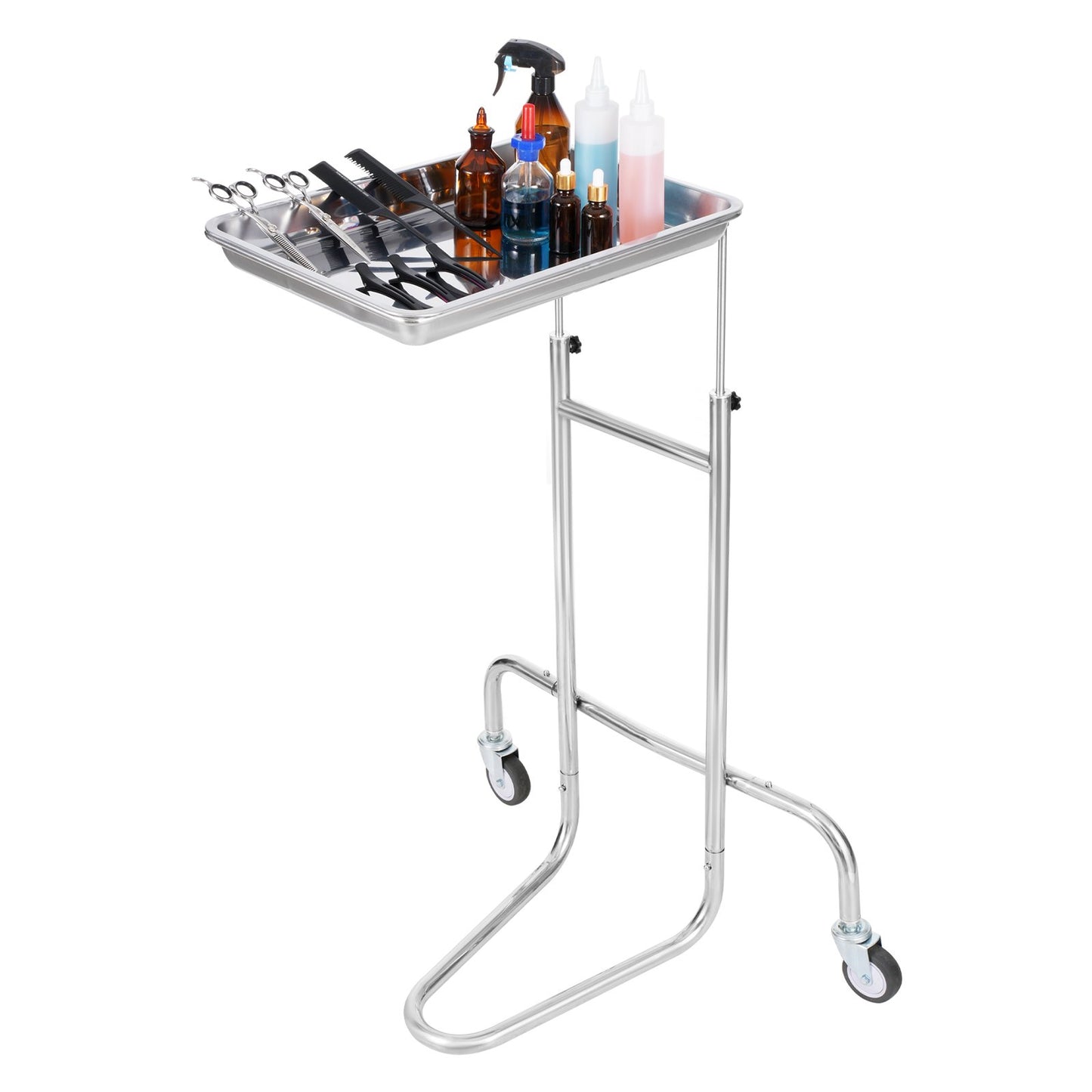Stainless Steel Lab Cart with Single Tray & 2 Silent Wheels for Lab Clinic V952-SYSTCECKFSS2HAV26V0