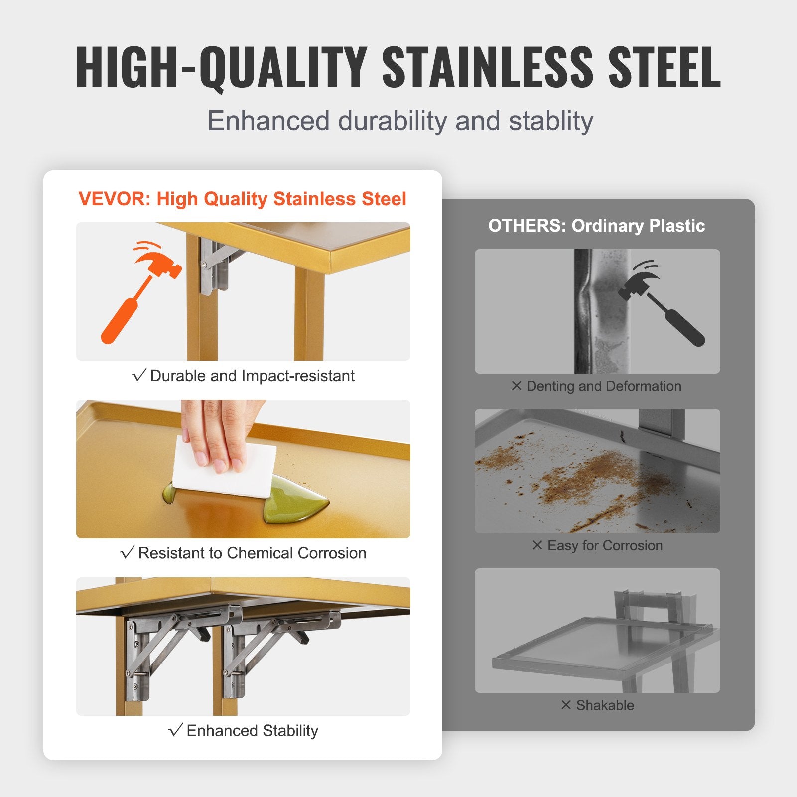 2 Tiers Stainless Steel Lab Carts with 2 Trays & 4 Silent Wheels Golden V952-SYSTCECKFYS4QES24V0