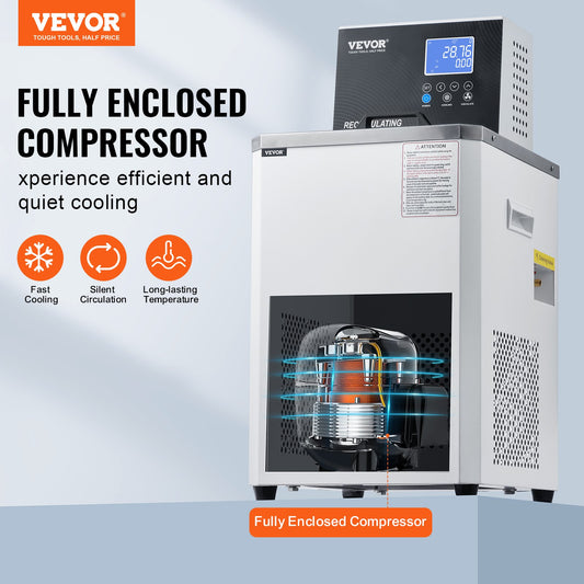 Laboratory Chiller Circulator, 6L Chiller Lab Low Temperature Cooling Liquid, 23 degrees F-212 degrees F V952-SYSXHLQQ6L50FGTJAV3