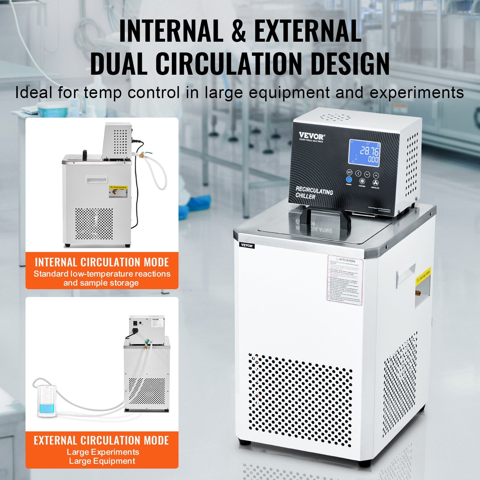 Laboratory Chiller Circulator, 6L Chiller Lab Low Temperature Cooling Liquid, 23 degrees F-212 degrees F V952-SYSXHLQQ6L50FGTJAV3