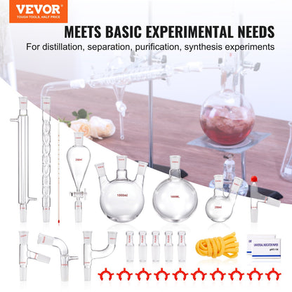 Lab Glassware Distillation Kit 1000ml 3.3 Boro 29 pcs Glassware Equipment V952-SYSZLTJJPWW1IZZ32V0