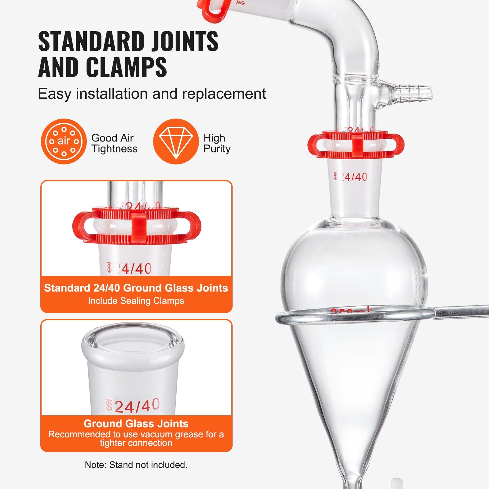 Lab Glassware Distillation Kit 1000ml 3.3 Boro 29 pcs Glassware Equipment V952-SYSZLTJJPWW1IZZ32V0