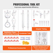 Lab Glassware Distillation Kit 1000ml 3.3 Boro 29 pcs Glassware Equipment V952-SYSZLTJJPWW1IZZ32V0