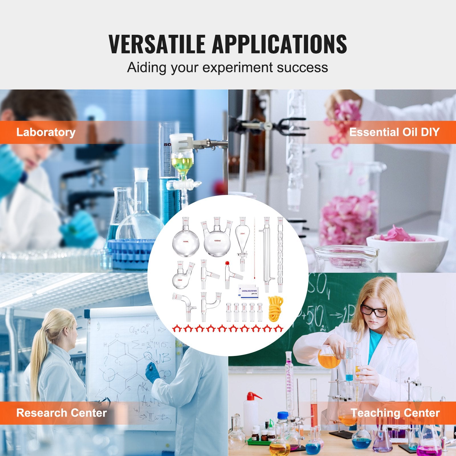 Lab Glassware Distillation Kit 1000ml 3.3 Boro 29 pcs Glassware Equipment V952-SYSZLTJJPWW1IZZ32V0
