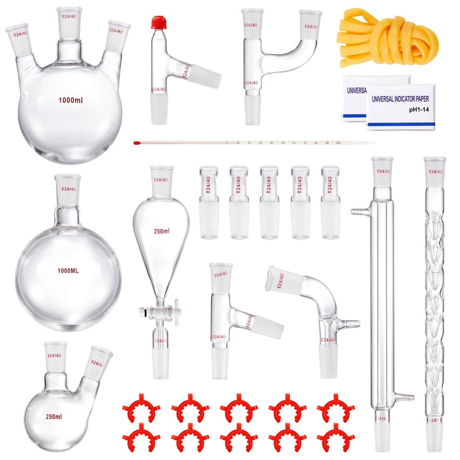 Lab Glassware Distillation Kit 1000ml 3.3 Boro 29 pcs Glassware Equipment V952-SYSZLTJJPWW1IZZ32V0