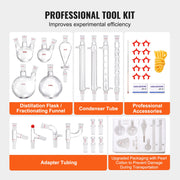 Lab Distillation Kit, 3.3 Boro Lab Glassware Distillation Kit with 24, 40 Joint, 1000ml Essential Oil V952-SYSZLTJJPWW1LEFCIV0
