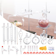Lab Distillation Kit, 3.3 Boro Lab Glassware Distillation Kit with 24, 40 Joint, 1000ml Essential Oil V952-SYSZLTJJPWW1LEFCIV0