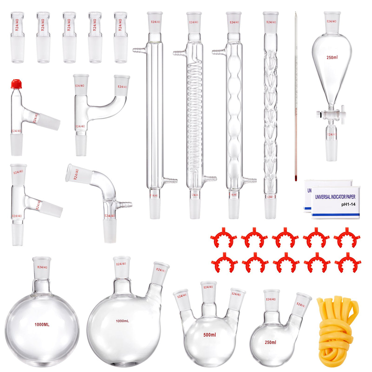 Lab Distillation Kit, 3.3 Boro Lab Glassware Distillation Kit with 24, 40 Joint, 1000ml Essential Oil V952-SYSZLTJJPWW1LEFCIV0