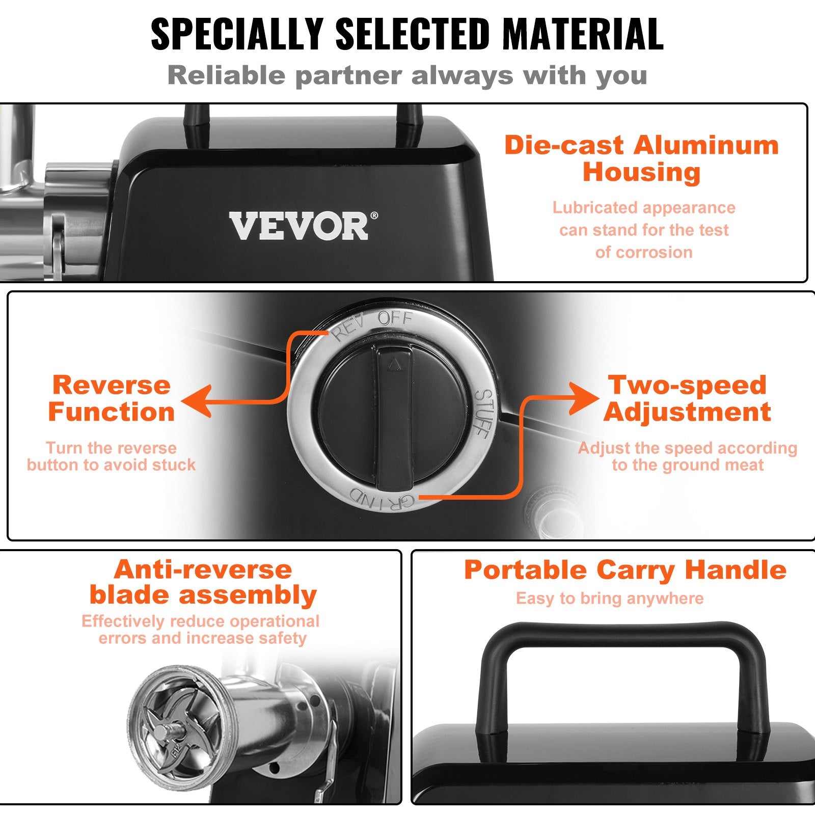 Commercial Electric Meat Grinder 2.27Kg/Min Sausage Stuffer Filler Kitchen V952-SYTMDDJRJQSYK9H4MV3