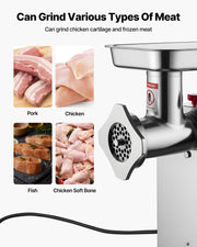 Commercial Electric Meat Grinder 9.2 Lbs/Min Sausage Stuffer Maker Kitchen V952-SYTMDDJRJSYS79O1T001V3