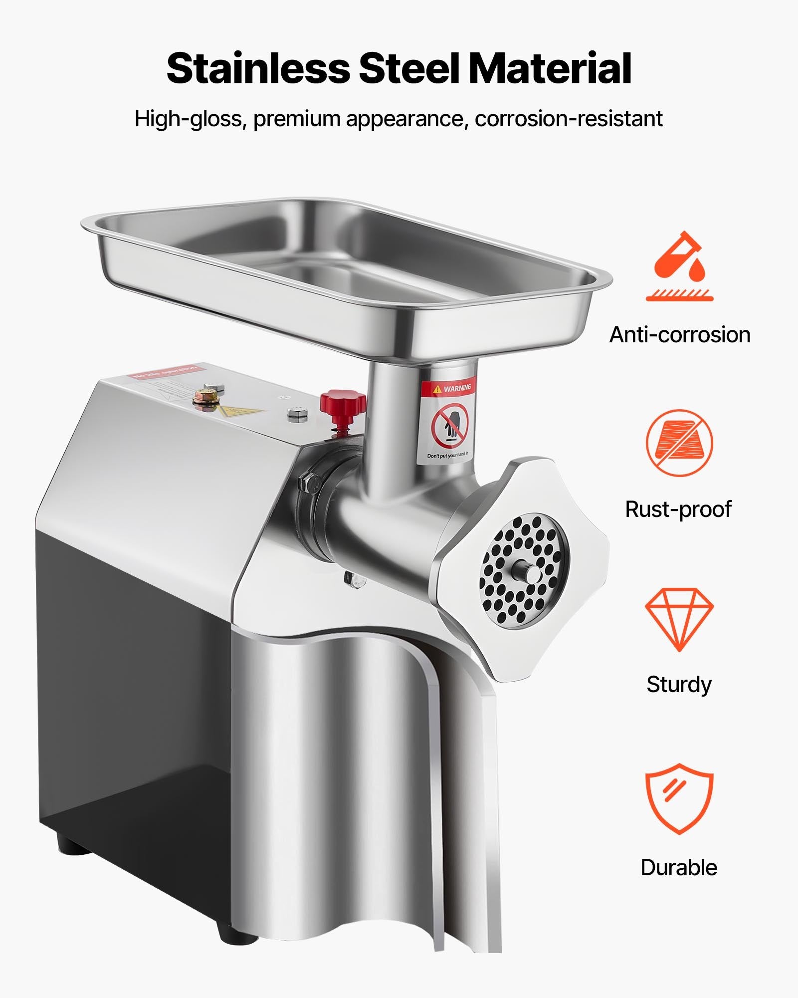 Commercial Electric Meat Grinder 9.2 Lbs/Min Sausage Stuffer Maker Kitchen V952-SYTMDDJRJSYS79O1T001V3