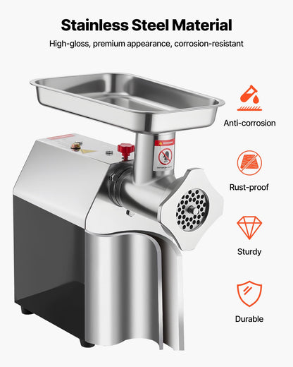 Commercial Electric Meat Grinder 9.2 Lbs/Min Sausage Stuffer Maker Kitchen V952-SYTMDDJRJSYS79O1T001V3
