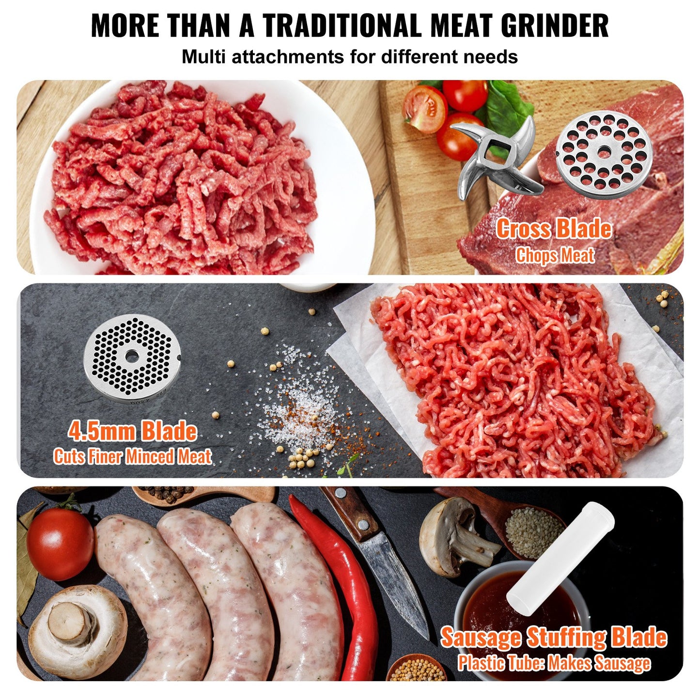 Commercial Electric Meat Grinder 21 Lbs/Min Sausage Stuffer Maker Kitchen V952-SYTMDDJRJSYSGN7X9V3