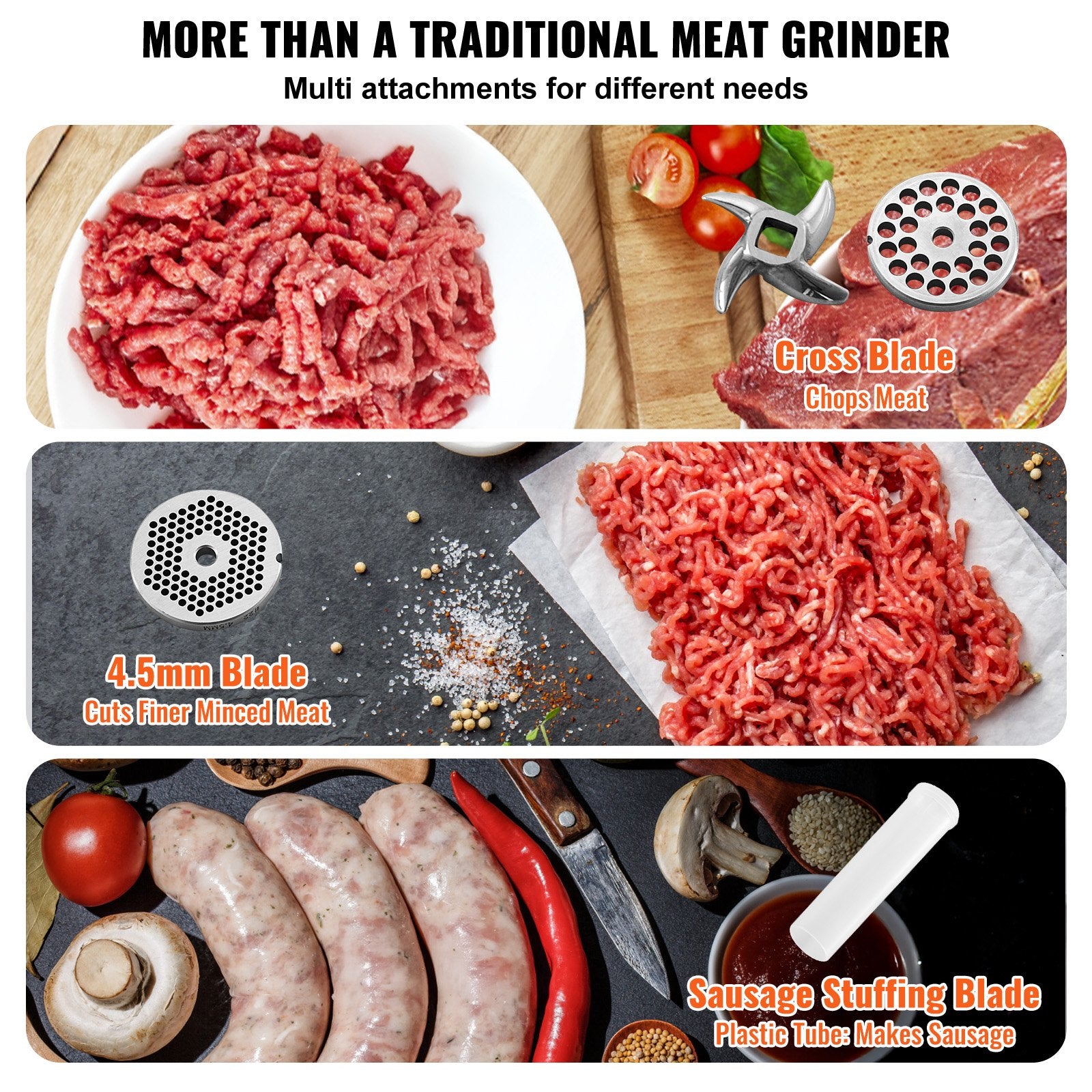 Commercial Electric Meat Grinder 21 Lbs/Min Sausage Stuffer Maker Kitchen V952-SYTMDDJRJSYSGN7X9V3