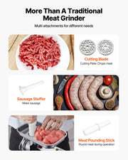 Commercial Electric Meat Grinder 5.5 Lbs/Min Sausage Stuffer Maker Kitchen V952-SYTMDDJRJSYSHS6TA001V3