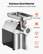 Commercial Electric Meat Grinder 5.5 Lbs/Min Sausage Stuffer Maker Kitchen V952-SYTMDDJRJSYSHS6TA001V3
