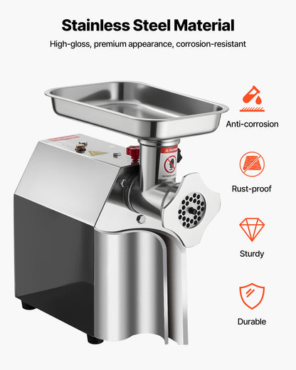 Commercial Electric Meat Grinder 5.5 Lbs/Min Sausage Stuffer Maker Kitchen V952-SYTMDDJRJSYSHS6TA001V3