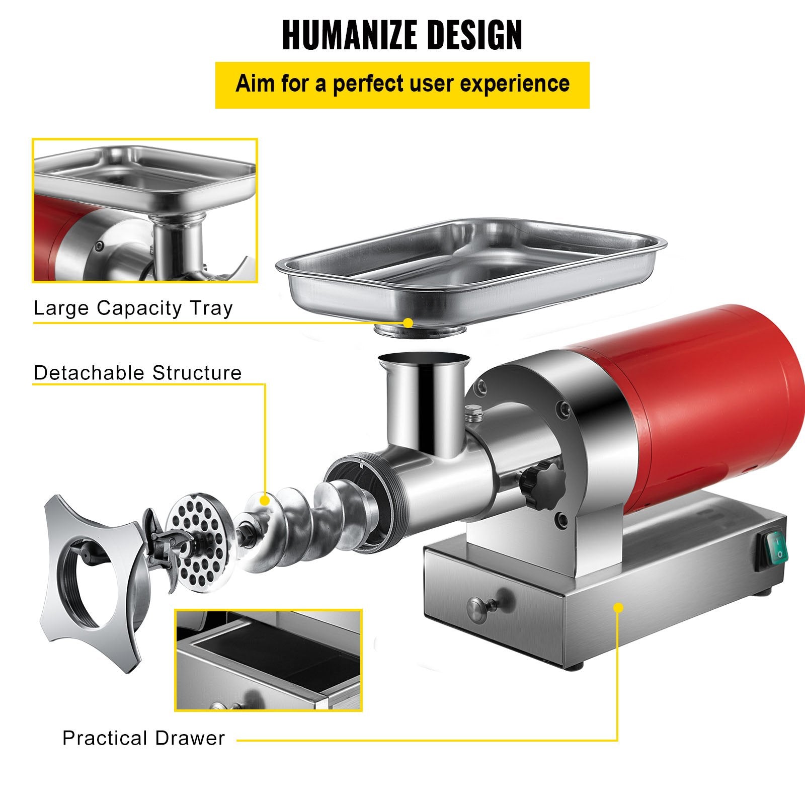Electric Meat Grinder Machine Electric Meat Mincer 661 Lbs/Hour 1100W V952-SYTMDDJRJSYSP65ZTV3