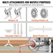 Electric Meat Grinder, 9.5 Kg/Min Capacity, Countertop Industrial Meat Mincer w/ Blade, Grinding Plate, V952-SYTMDDJRJSYSXLUBKV3