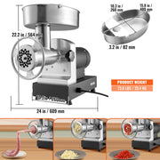 Electric Meat Grinder, 9.5 Kg/Min Capacity, Countertop Industrial Meat Mincer w/ Blade, Grinding Plate, V952-SYTMDDJRJSYSXLUBKV3