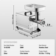 Commercial Electric Meat Grinder 5 Lbs/Min Sausage Stuffer Maker Kitchen V952-SYTMDDJRJSYSYQFR9V3