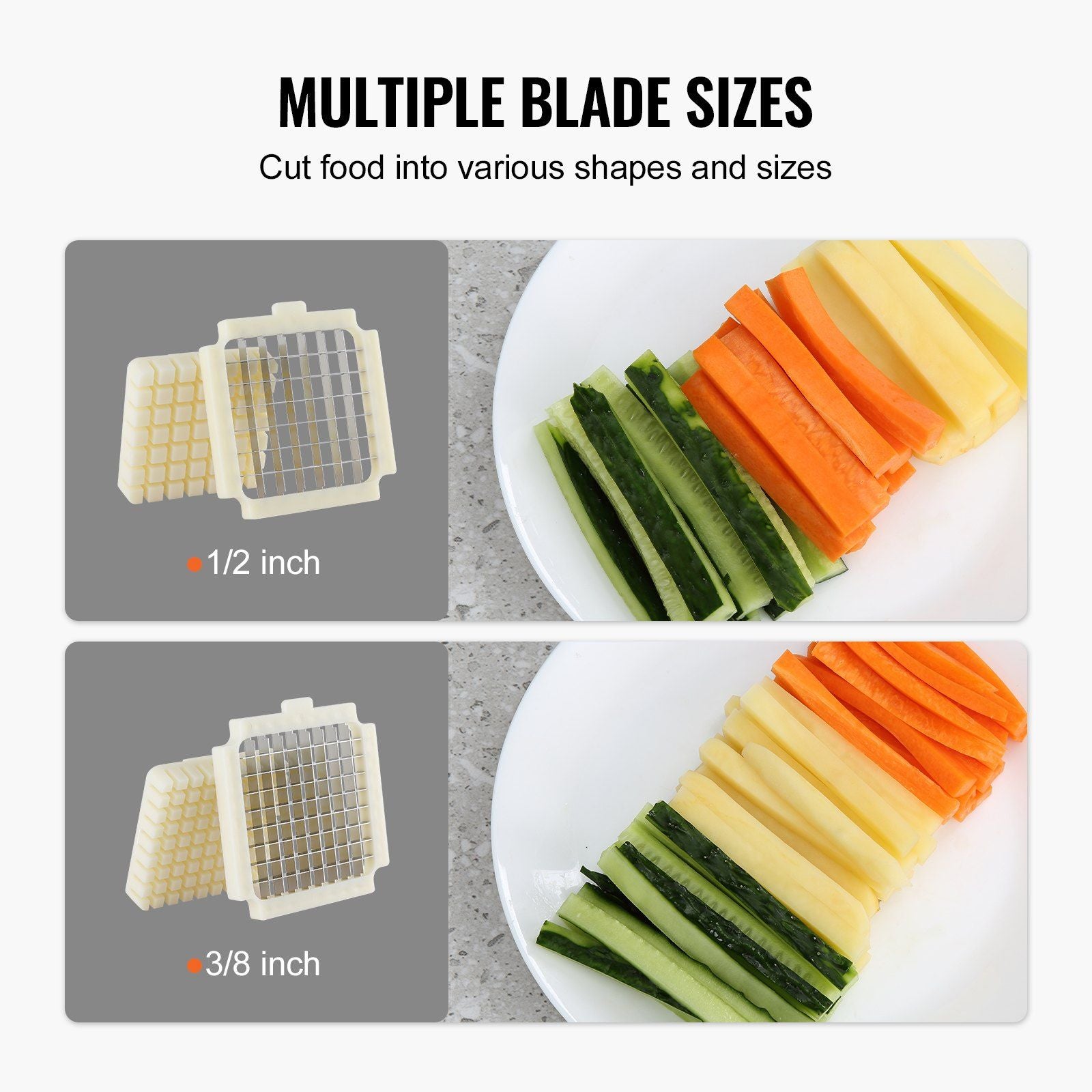 Electric French Fry Cutter, Potato Slicer with 1/2-Inch and 3/8-Inch Stainless Steel Blades, Potato Cutter V952-SYWSQSTJDD12YGYU7V3