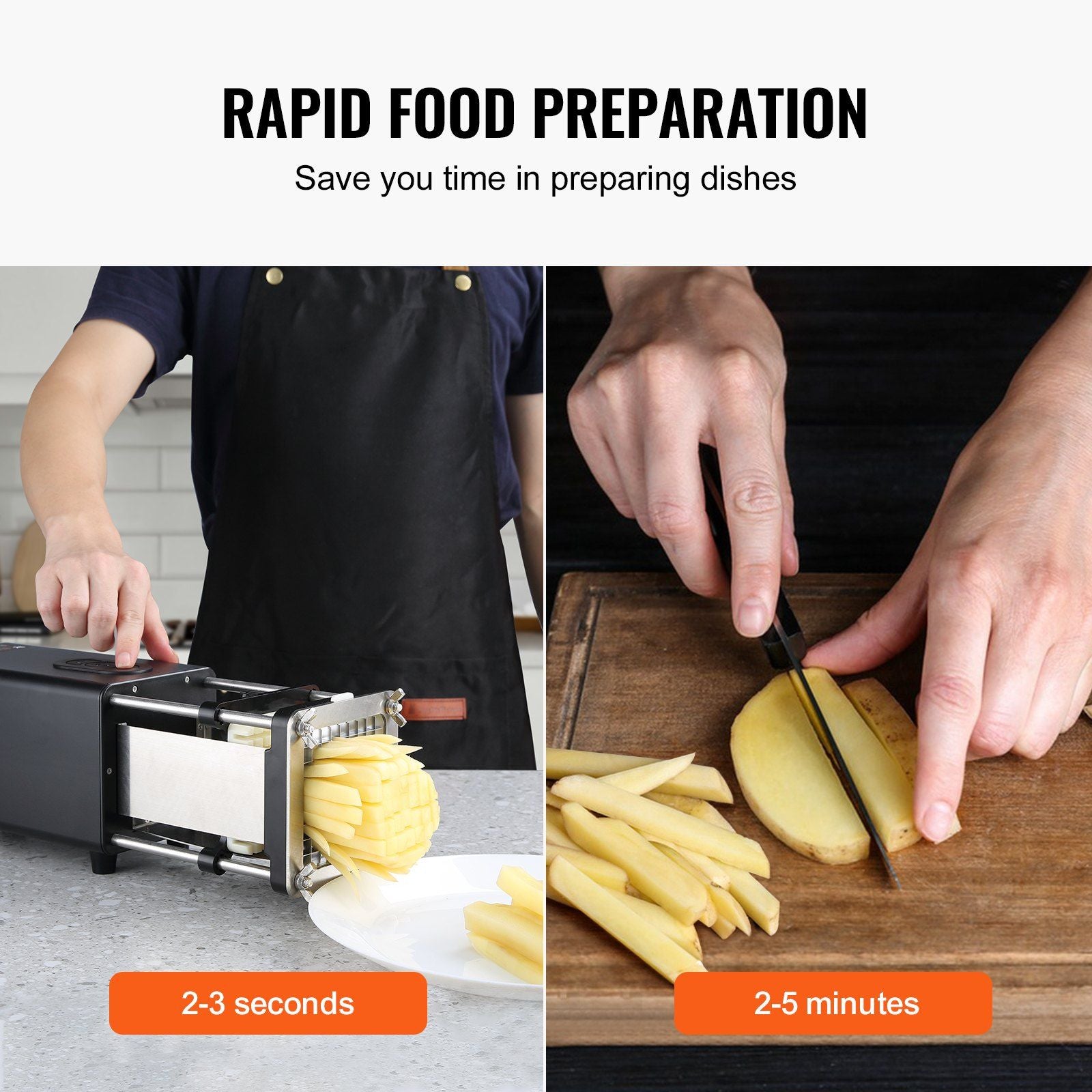 Electric French Fry Cutter, Potato Slicer with 1/2-Inch and 3/8-Inch Stainless Steel Blades, Potato Cutter V952-SYWSQSTJDD12YGYU7V3