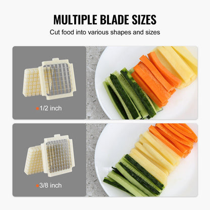 Electric French Fry Cutter, Potato Slicer with 1/2-Inch and 3/8-Inch Stainless Steel Blades, Potato Cutter V952-SYWSQSTJDD12ZQ9TRV3