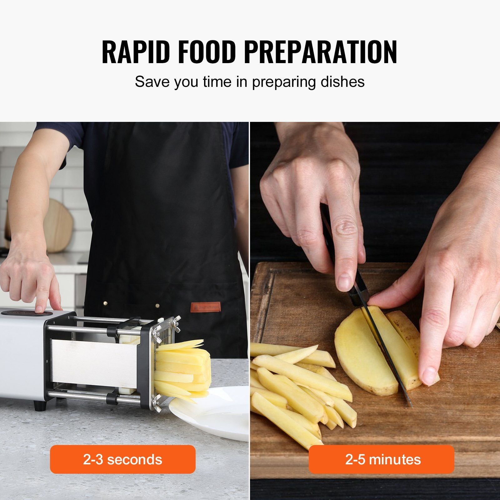 Electric French Fry Cutter, Potato Slicer with 1/2-Inch and 3/8-Inch Stainless Steel Blades, Potato Cutter V952-SYWSQSTJDD12ZQ9TRV3