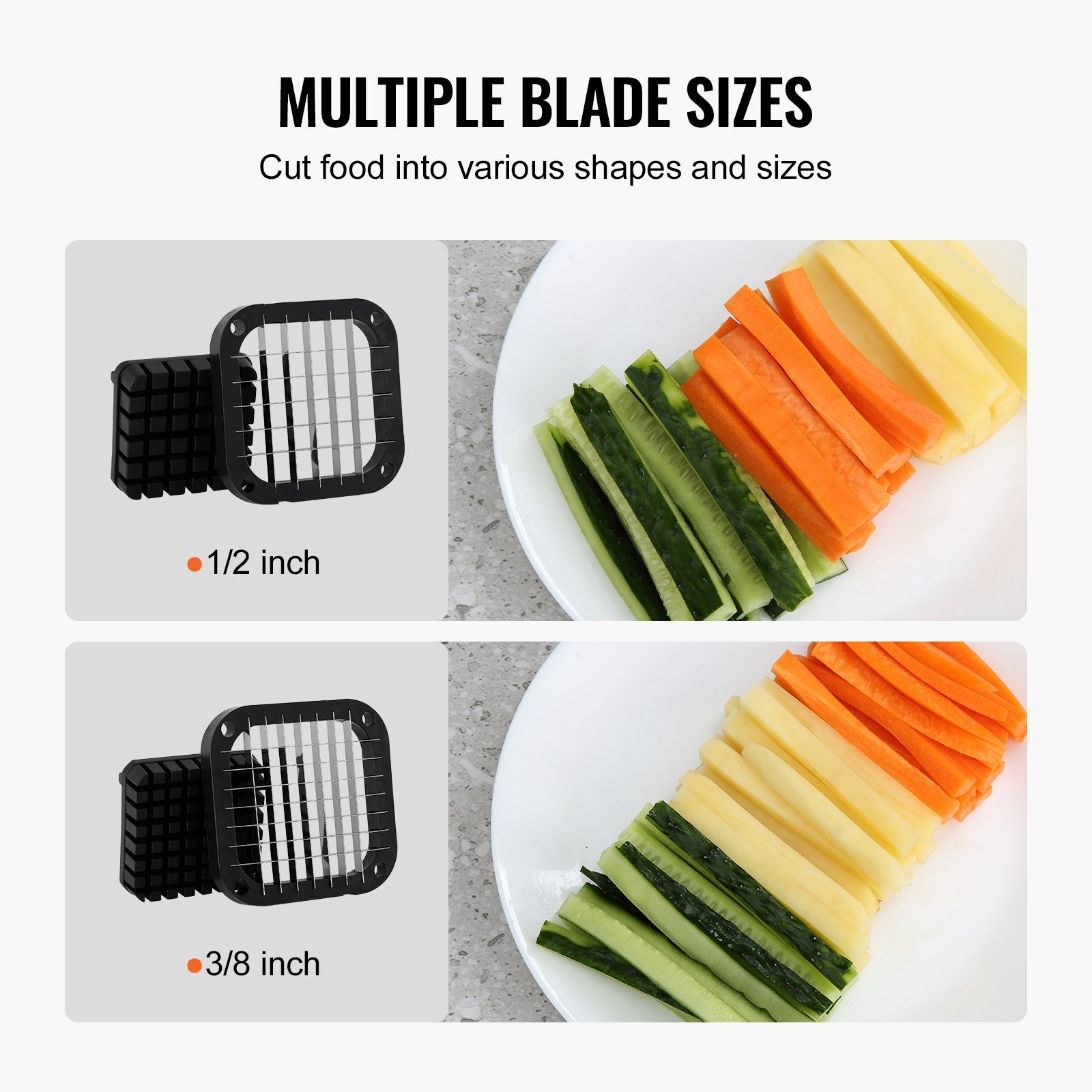 French Fry Cutter, Potato Slicer with 1/2-Inch and 3/8-Inch Stainless Steel Blades, Manual Potato Cutter V952-SYWSQSTJWJ12IGYCYV0