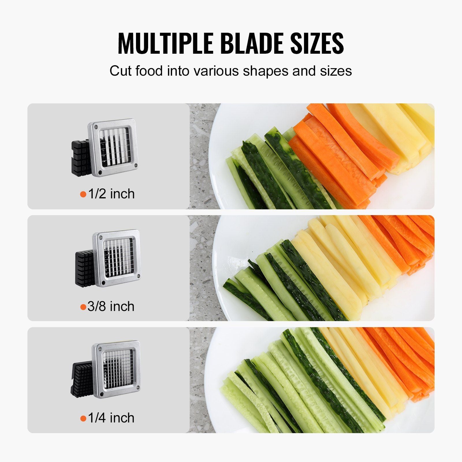 French Fry Cutter, Potato Slicer with 1/2" 3/8" 1/4" Stainless Steel Blades, Manual Potato Cutter Chopper V952-SYWSQSTJYJ12FI5HIV0
