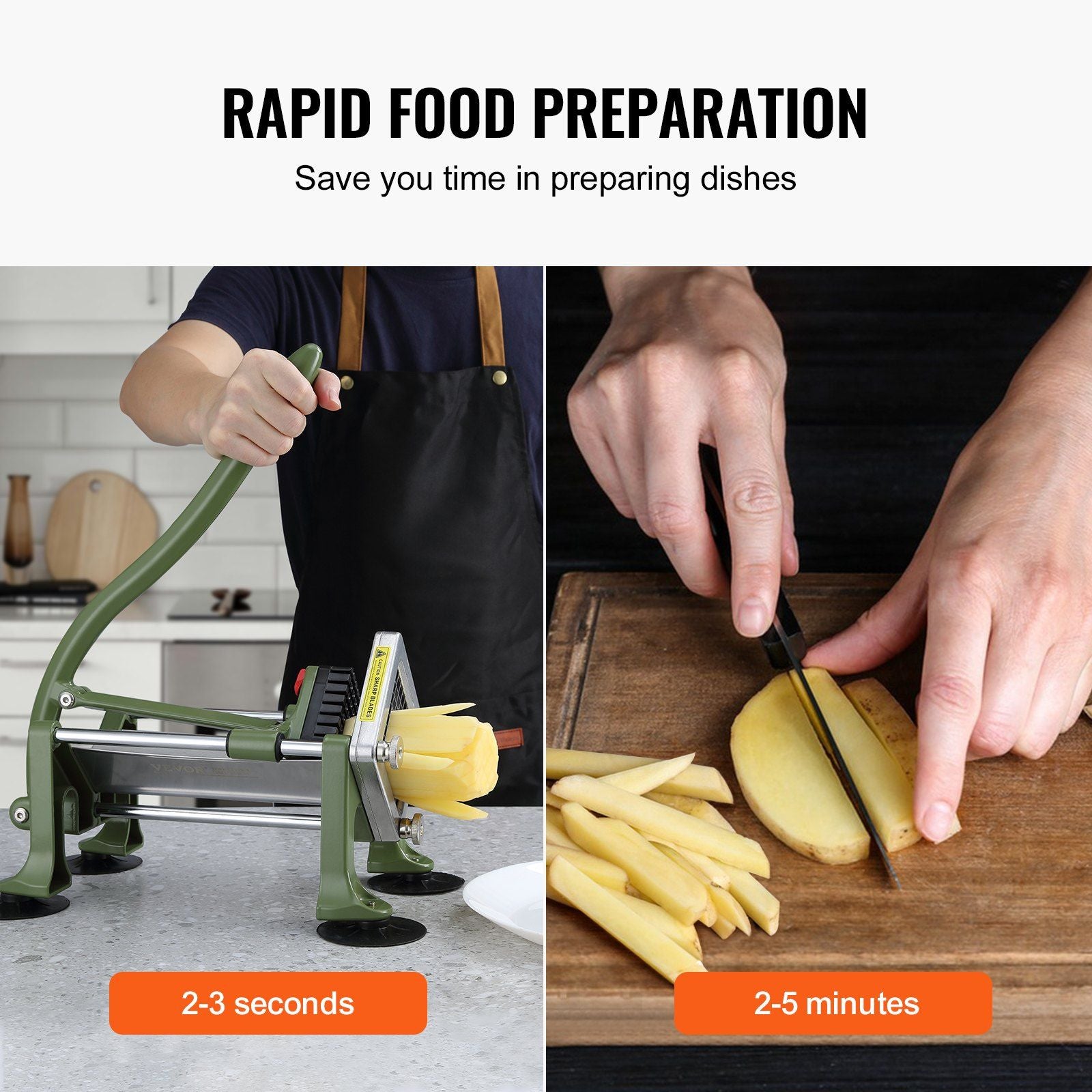 French Fry Cutter, Potato Slicer with 1/2" 3/8" 1/4" Stainless Steel Blades, Manual Potato Cutter Chopper V952-SYWSQSTJYJ12FI5HIV0