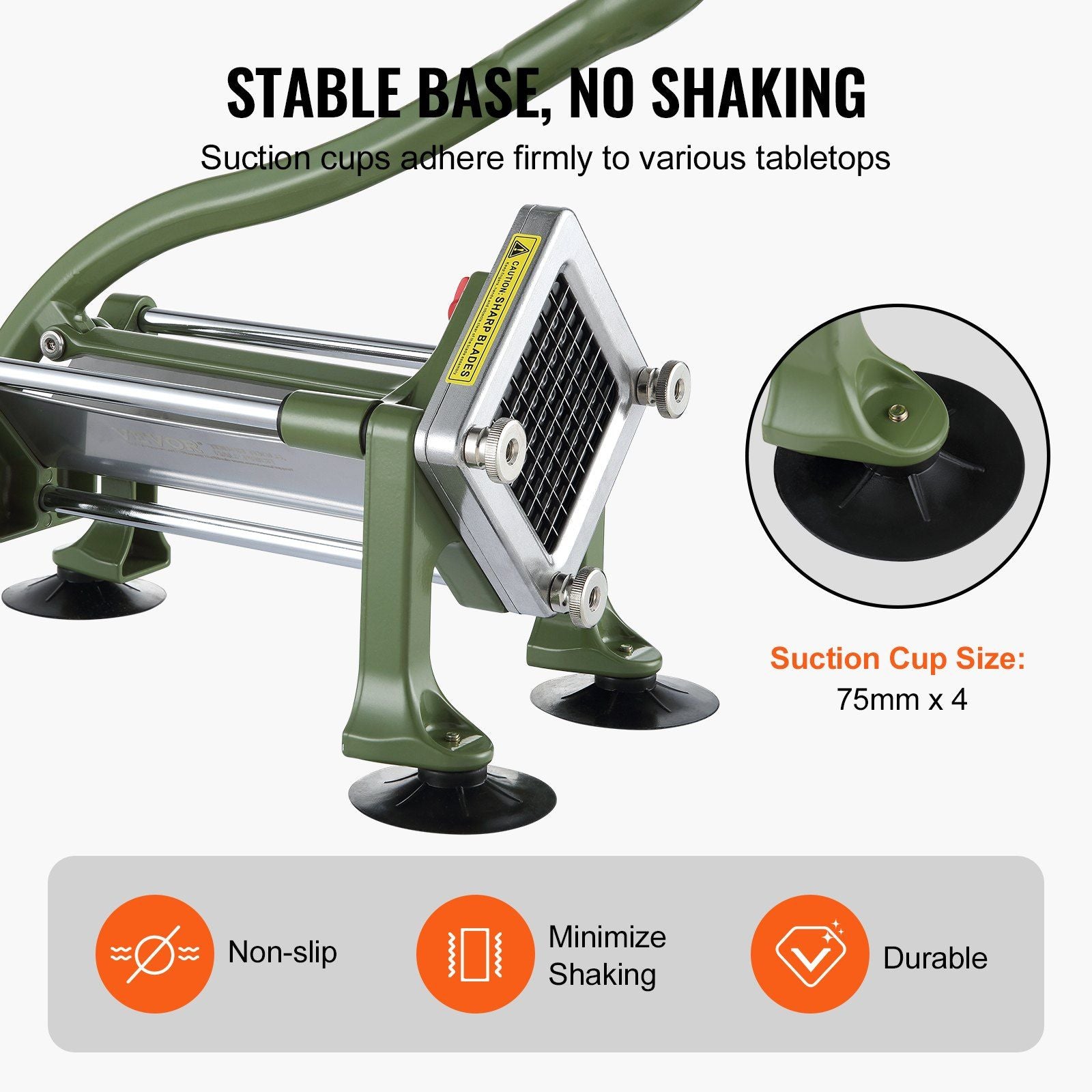 French Fry Cutter, Potato Slicer with 1/2" 3/8" 1/4" Stainless Steel Blades, Manual Potato Cutter Chopper V952-SYWSQSTJYJ12FI5HIV0