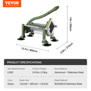French Fry Cutter, Potato Slicer with 1/2" 3/8" 1/4" Stainless Steel Blades, Manual Potato Cutter Chopper V952-SYWSQSTJYJ12FI5HIV0