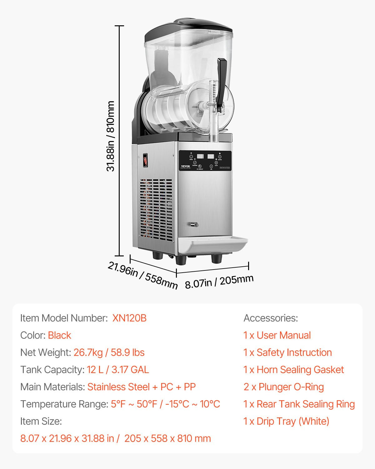 12L Commercial Slushy Machine Margarita Smoothie Frozen Drink Maker V952-SYXRJX112LDG5GWSUV3