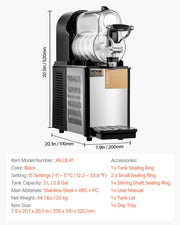 3L Commercial Slushy Machine Margarita Smoothie Frozen Drink Maker V952-SYXRJX13LDGDOH2X7V3